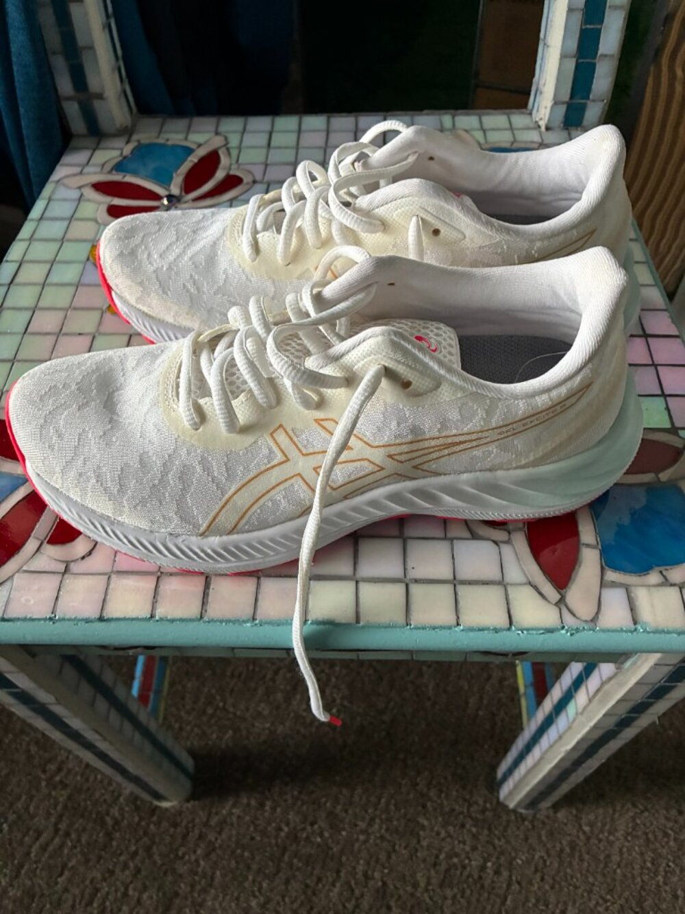 Asics White Running Shoes